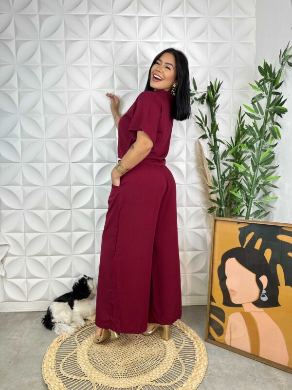 Calça pantalona e blusa Bordo 2
