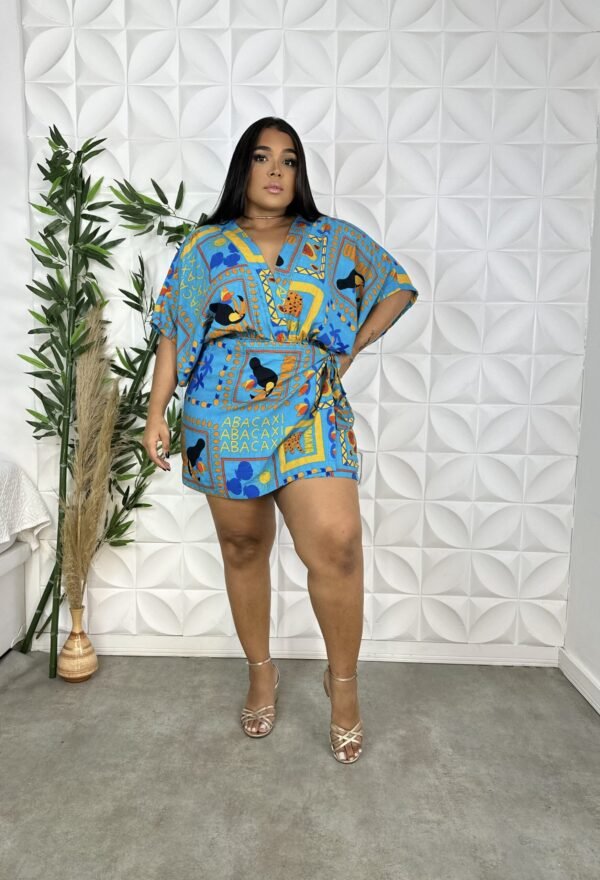 Macaquinho short saia plus size 1