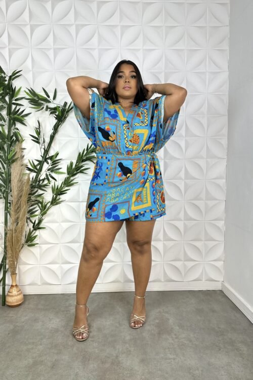 Macaquinho short saia plus size 3
