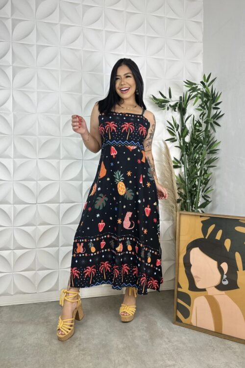 Vestido preto caju midi slim 1
