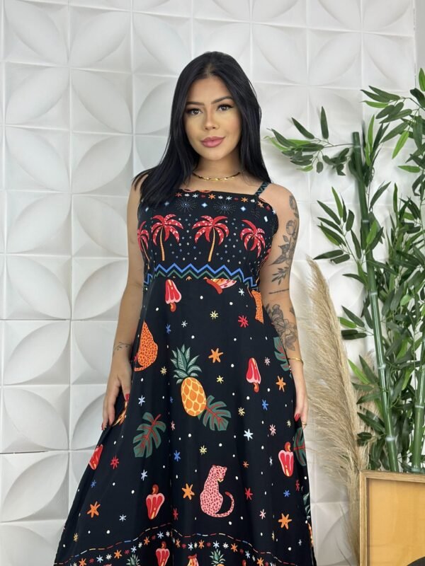 Vestido preto caju midi slim 3